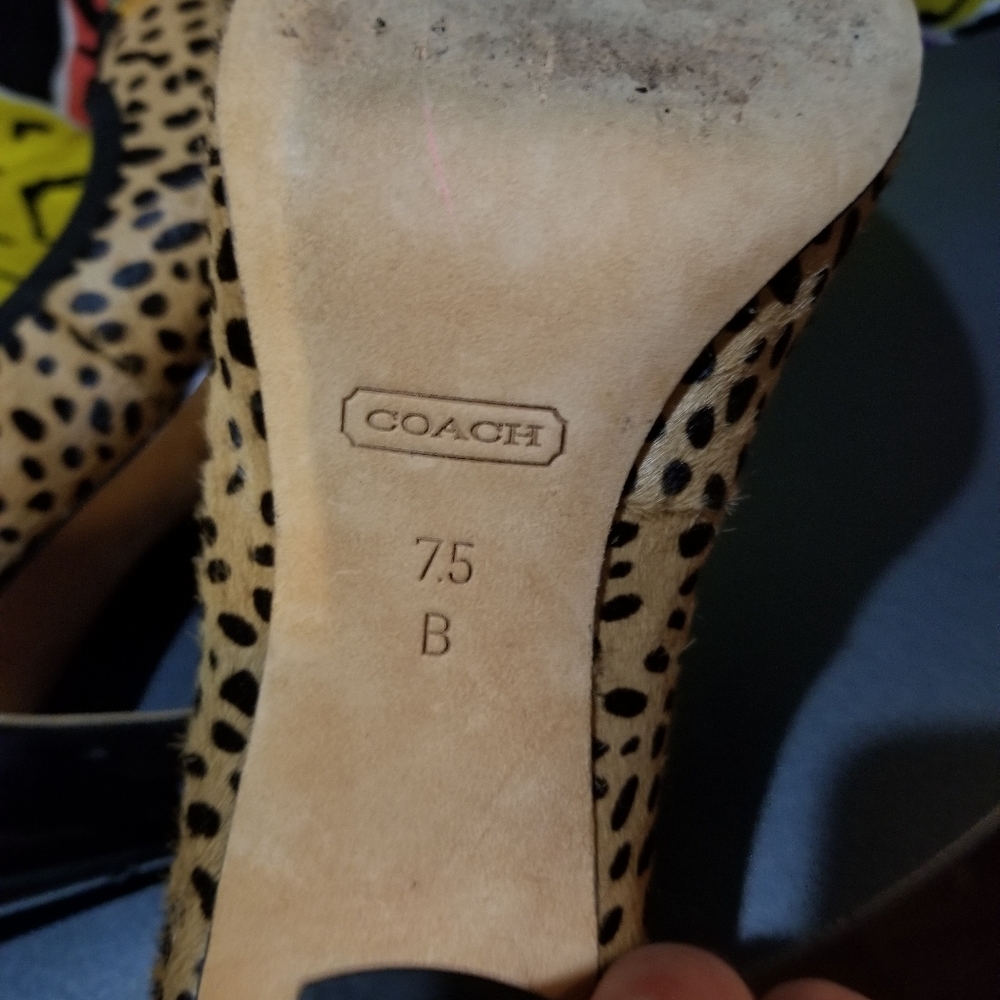 Coach poppy leopard calf hair pumps 7.5 - Picture 3 of 6